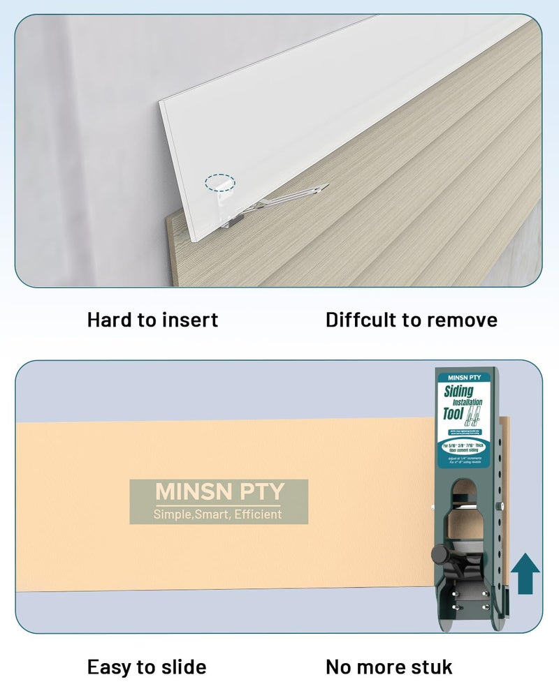 MINSN PTY Upgraded Siding Installation Tools for 5/16-Inch, 3/8-Inch, 7/16-Inch Fiber Cement Lap Siding - Gauge With Adjustable Reveals, Polycarbonate Body, 2 Packs - Image 4